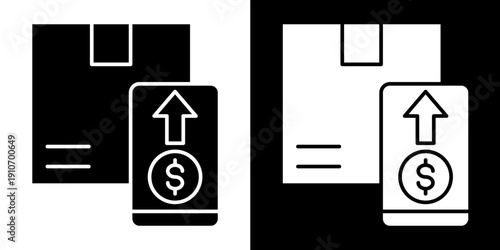 Product Pricing Icon Set White Glyph Style Collection