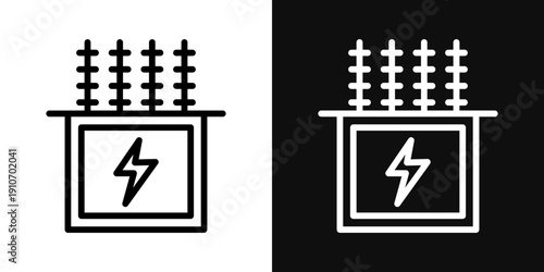Transformer icons - editable stroke vector illustration