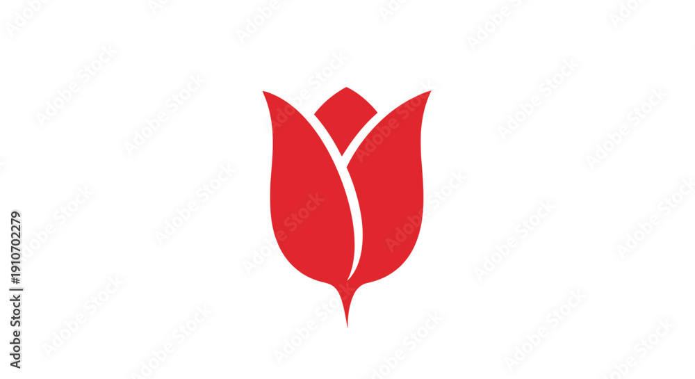 Obraz premium Red Tulip Logo Simple Design Element.