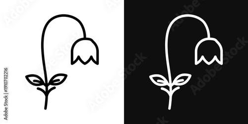 Wilted flower icons - editable stroke vector illustration
