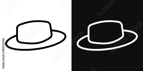 Woman hat icons - editable stroke vector illustration