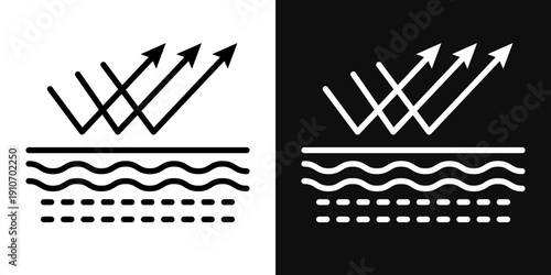 Wrinkles face reflection icons - editable stroke vector illustration