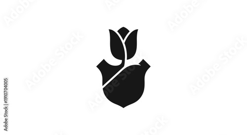 Simple black radish illustration on white background.