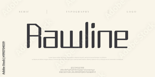 Rawline, Creative digital abstract sport modern alphabet fonts. Typography bold typeface design for sport, technology, fashion, digital, future creative logo font. vector illustration
