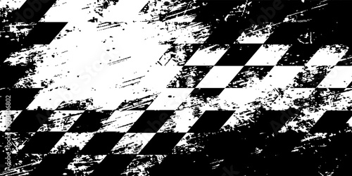 Checkered flag wave on white background design for sport race championship vector illustration.