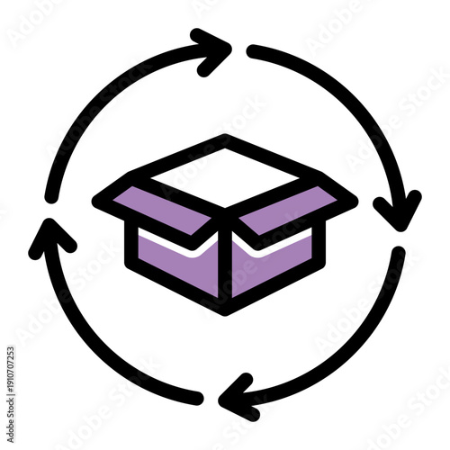 Closed-loop system integrating reverse flows for sustainability and value recovery (Solid Color Lineal Style)