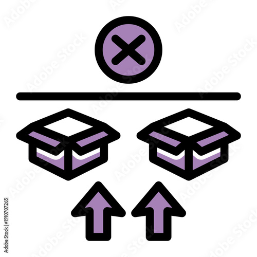 Predefined upper limit for inventory quantity to control costs and space (Solid Color Lineal Style)