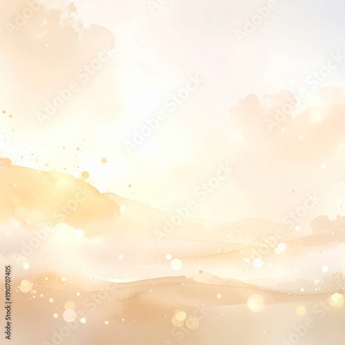 Champagne Watercolor Bokeh Abstract Branding Background
