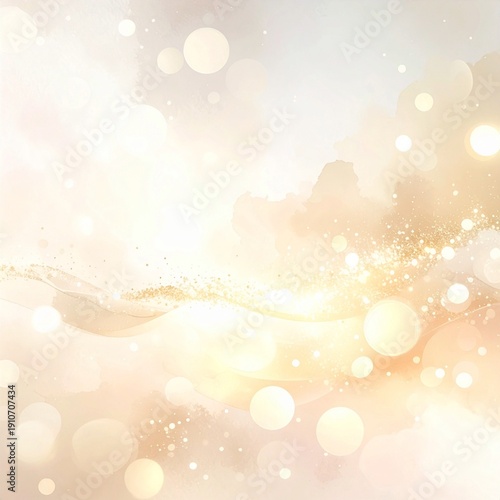 Champagne Watercolor Bokeh Abstract Branding Background
