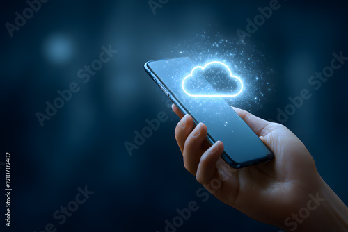 Handheld mobile phone transmitting cloud data