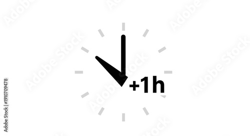 Clock Showing One Hour Delay or Addition.