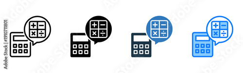 Calculator icon multiple style 