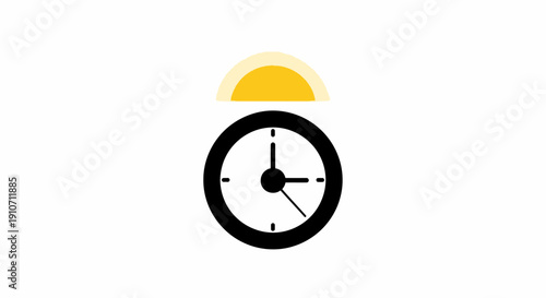 Simple Clock Face Showing Time Icon.