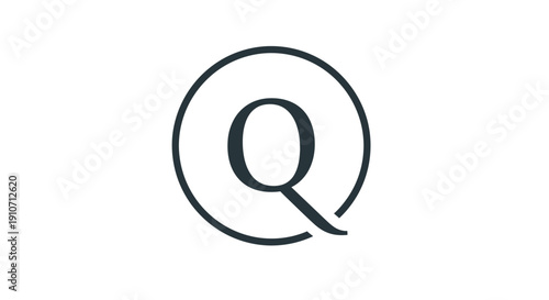 Stylized Letter Q Logo Design Element.