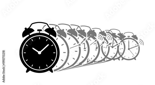 Multiple Alarm Clocks in Motion Sequence.