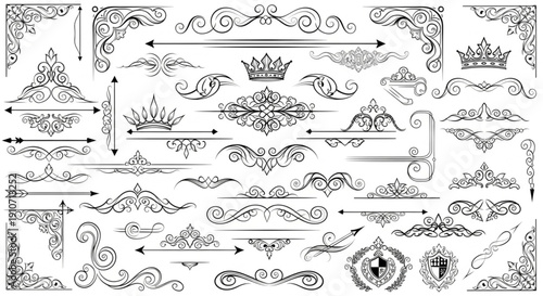 set of vintage design elements