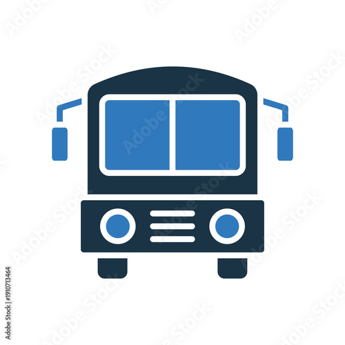 School Bus mixed color icon