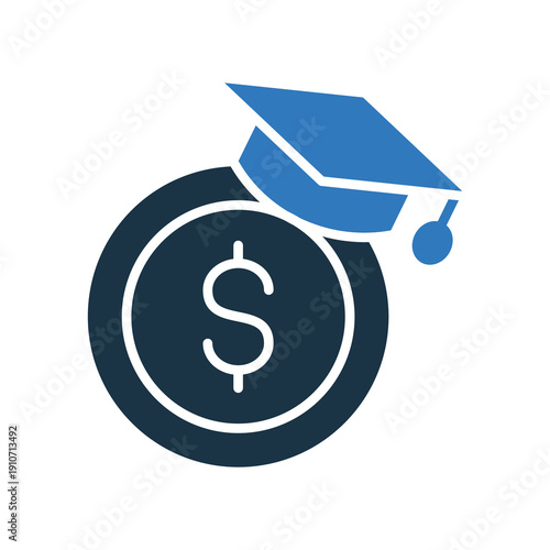 Educational Cost mixed color icon