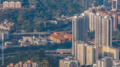 Jan 25 2026 Highrise Apartments Rise Against Forested Hills In Tai Wai