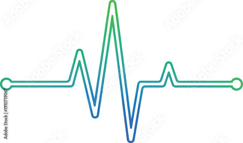 Heartbeat rhythm graphic illustration on a neutral background viewed from a straightforward perspective