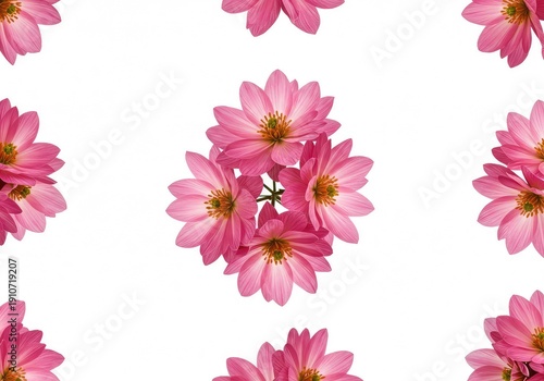 Delicate and vibrant seamless floral pattern set against a clean, crisp white background, suitable for textiles, wrapping paper, and digital projects ,summer ,backdrop ,seamless