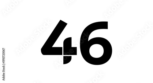 Number 46 Logo Typography Design Element.