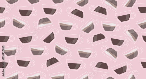 halloween postcards 1Vector seamless pattern coffee cups espresso cappuccino pink girly kawaii repeatable module