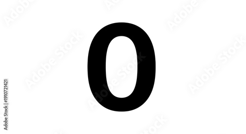Black Number Zero Digit Character.
