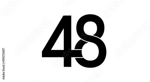 Large Black Number Forty Eight.