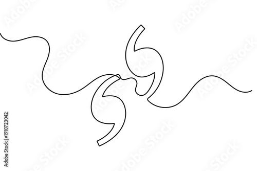 Continuous one line quote mark symbol modern minimal outline vector design