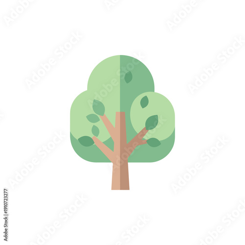 Green tree vector illustration with lush leaves representing a sustainable nature concept for eco design and spring growth