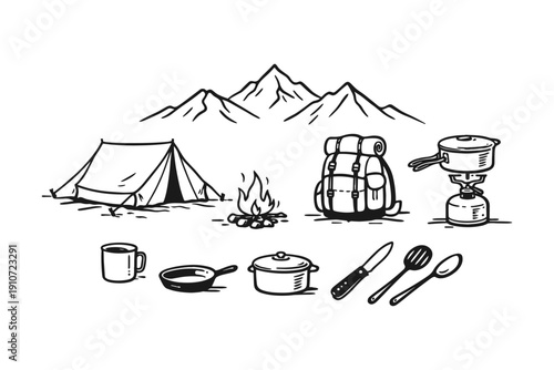 Essential camping equipment and gear for mountain adventures