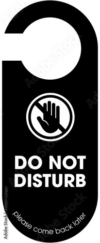Black "Please Do Not Disturb" Door Hanger Sign