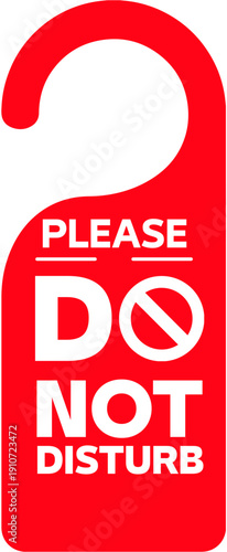 Red "Please Do Not Disturb" Door Hanger Sign