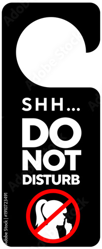 Black "Please Do Not Disturb" Door Hanger Sign