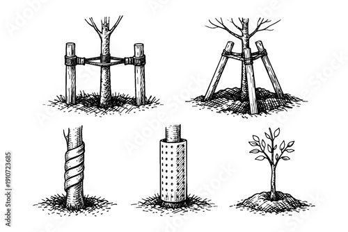 Tree support techniques: staking and protecting young trees for healthy growth