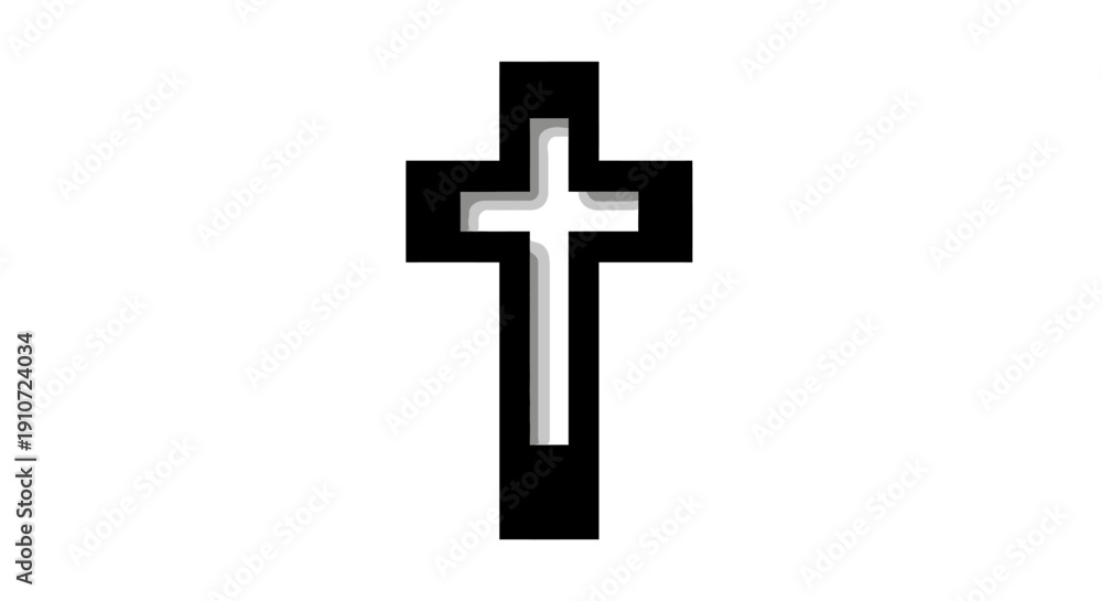 Fototapeta premium Simple Black and White Christian Cross Symbol.