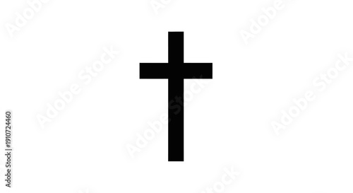 Simple Black Christian Cross Symbol.