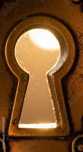Wallpaper Mural Close-up of old brass keyhole shiny. Torontodigital.ca