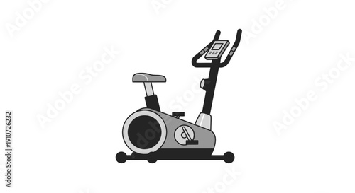 Stationary Exercise Bike with Digital Display and Seat.