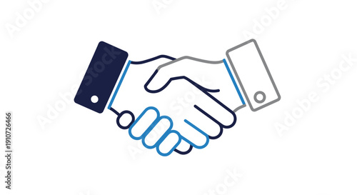Professional Business Handshake Icon Illustration with Two Hands.