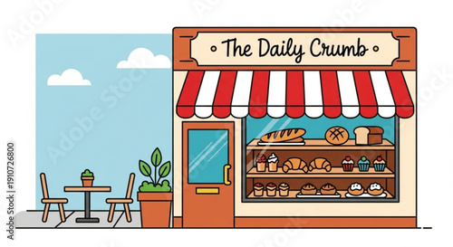 bakery store in Vector art Illustration 