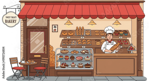 Bakery store in Vector art Illustration 4