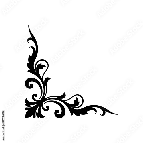 Corner vector icon set. frame floral illustration sign collection. vintage symbol. border logo.