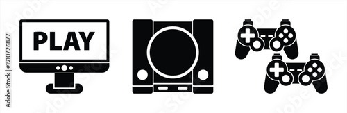 Gaming Console and Controller Icon Set