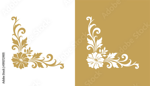 Corner vector icon set. frame floral illustration sign collection. vintage symbol. border logo.