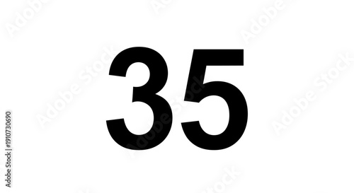 Large Black Number Thirty Five.