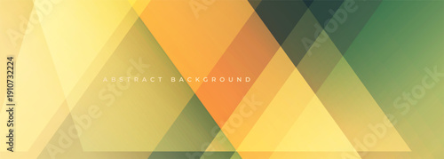 Geometric triangles warm palette abstract background soft layered shapes create retro midcentury mood translucent overlays with golden green gradients subtle texture balanced symmetry modern