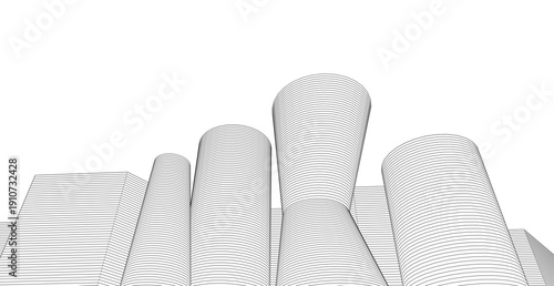 abstract architecture city 3d illustration