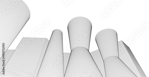 abstract architecture city 3d illustration